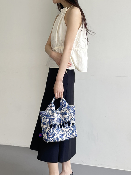 Small tote bag_spring blue flower