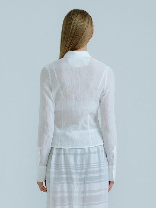 23SS_Slim Fit Pleats Shirt (White)