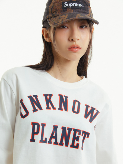 바시티 로고 크롭티 화이트 _VARSITY LOGO CROP TEE WHITE