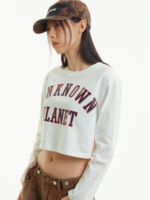 바시티 로고 크롭티 화이트 _VARSITY LOGO CROP TEE WHITE