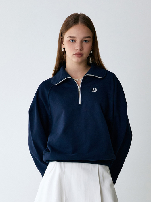 half zip-up sweatshirts_navy