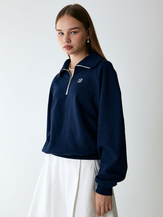 half zip-up sweatshirts_navy