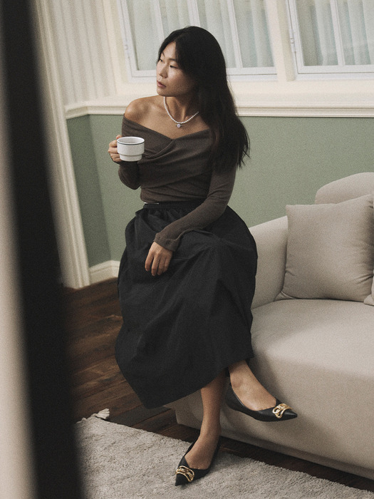 Balletomane off shoulder / Grey brown