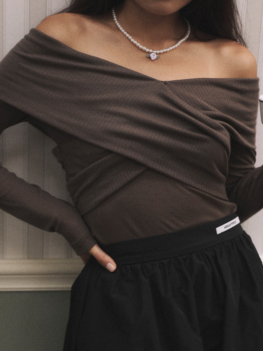 Balletomane off shoulder / Grey brown