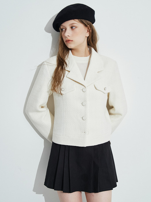 Lily Tweed Jacket [White]