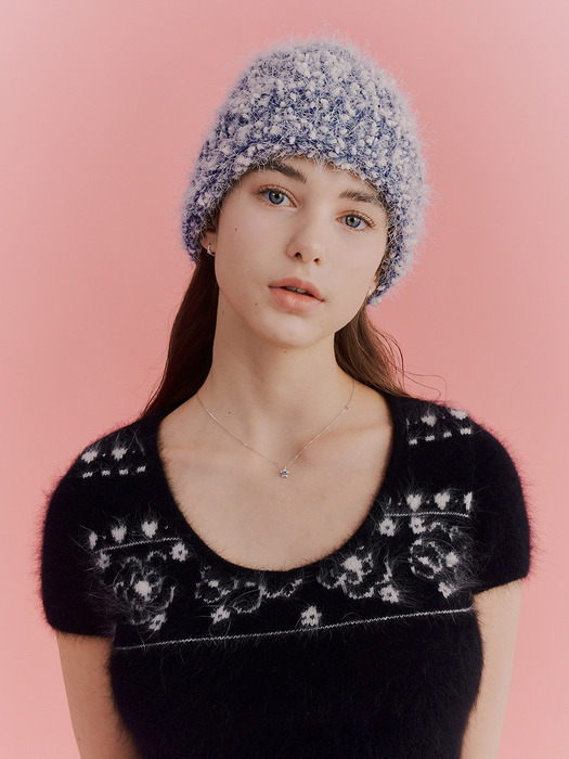 snowflake beanie_blue