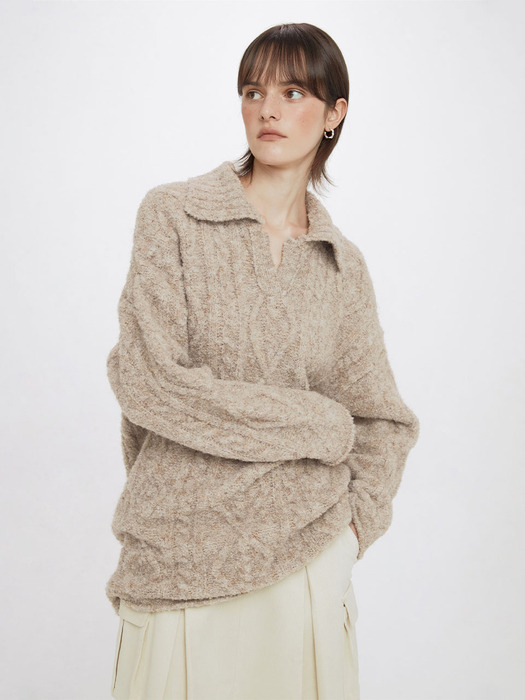 Overfit Knit in Beige VK3WP173-91