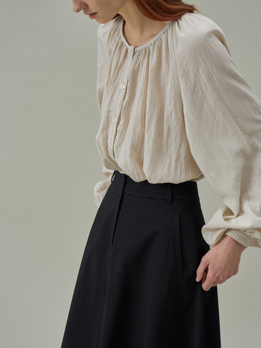 Basic Flare Skirt[LMBDSPSK403]-Black
