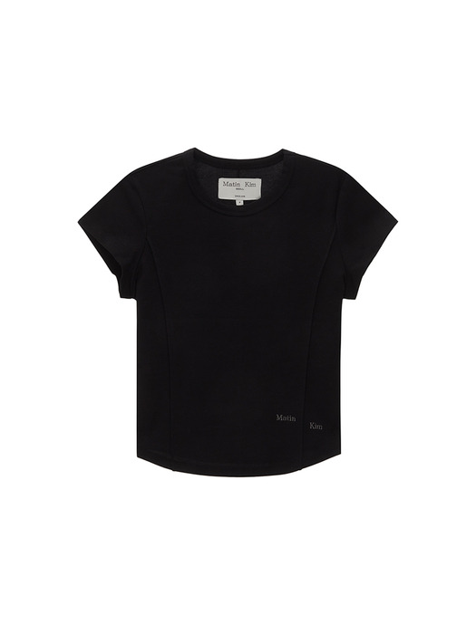 SLIM LINE HALF TOP IN BLACK