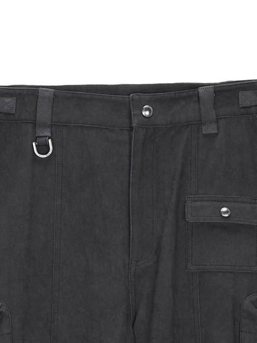 JERSEY MIXED CARGO PANTS IN CHARCOAL