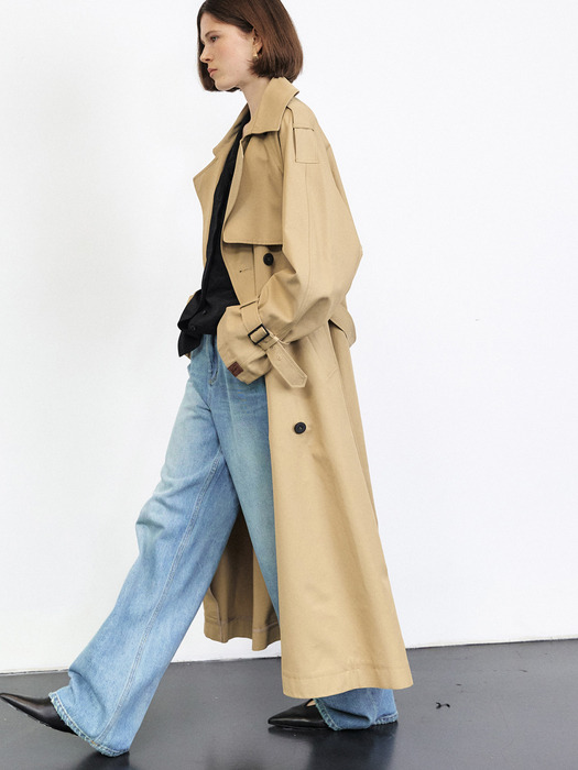 [HACIE X ITALY] CLASSIC COTTON OVERSIZE TRENCH COAT [3COLORS]