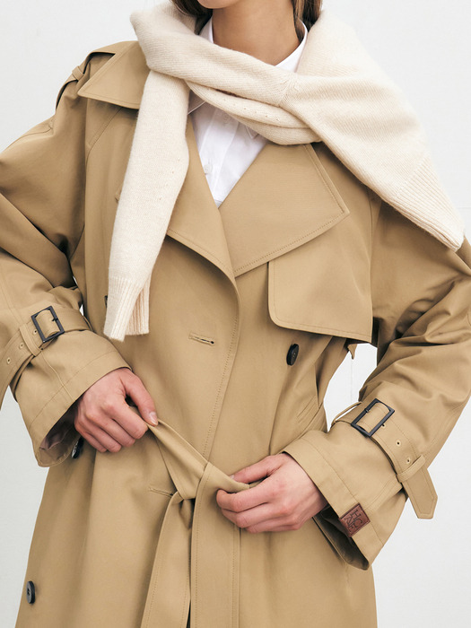 [HACIE X ITALY] CLASSIC COTTON OVERSIZE TRENCH COAT [3COLORS]