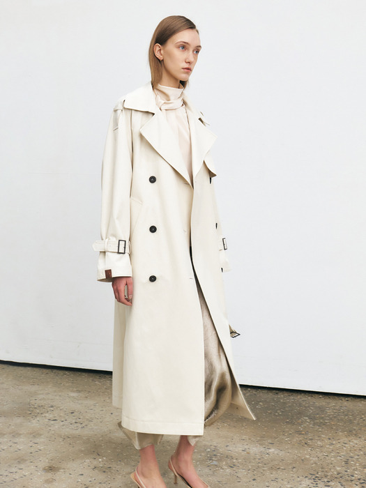 [HACIE X ITALY] CLASSIC COTTON OVERSIZE TRENCH COAT [3COLORS]