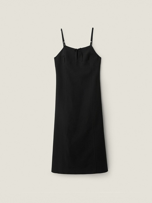 Ribbon layered dress - Black