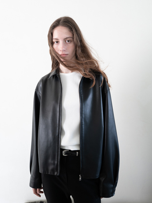 SIMONE VEGAN LEATHER JACKET [BLACK]