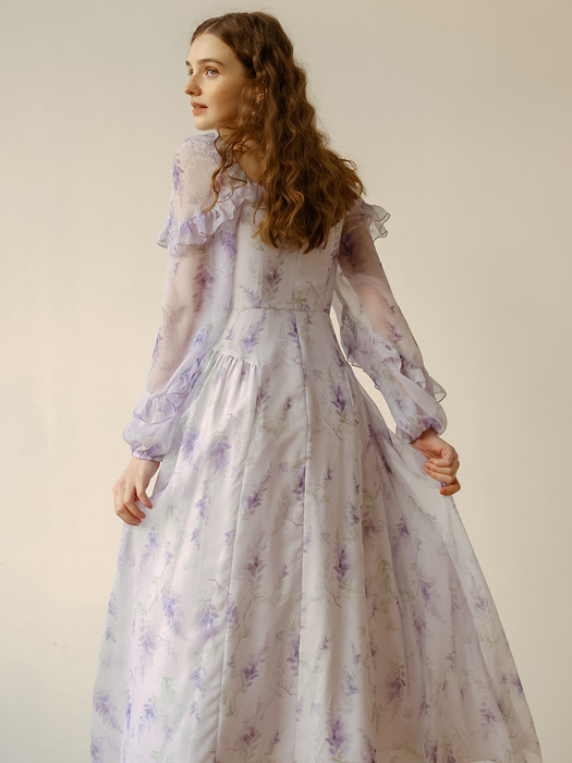 DD_Lavender ruffled chiffon dress
