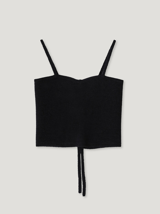Heart Neck Knit Vest(Black)