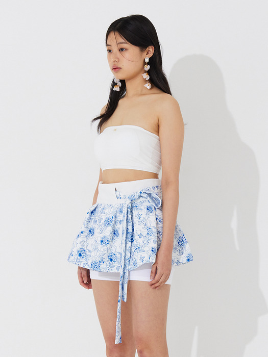 Flower Wrap Mini Skirt