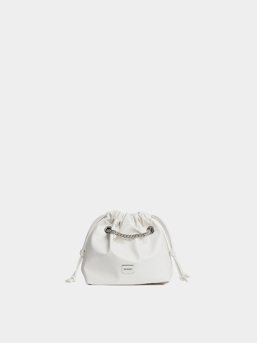 CH. MINI TRAWSTRING BAG, CREAM