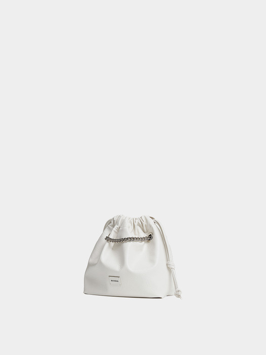 CH. MINI TRAWSTRING BAG, CREAM