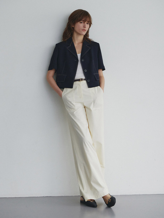 Top Stitched Wide Fit Pants SW4ML752-DS