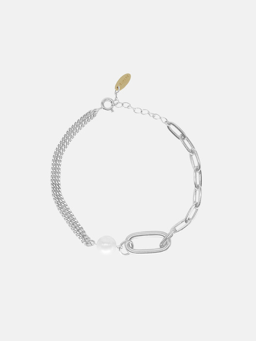 silver925 clipping pearl bracelet