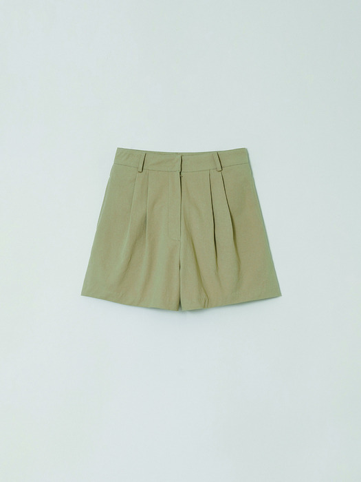 TWO TUCK COTTON SHORTS (3COLOR)