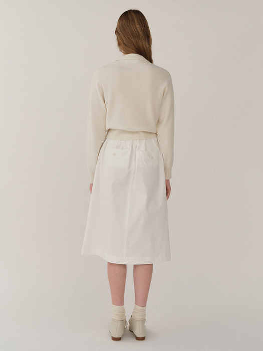 Phiro Cotton Skirt White