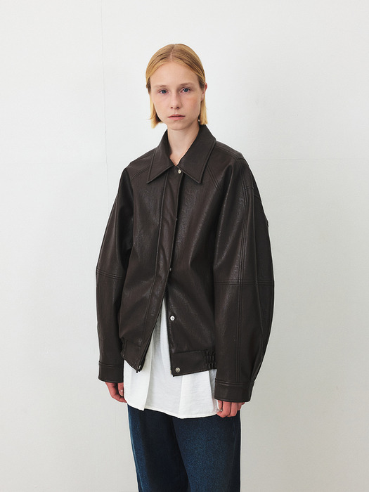 TFF OVERSIZED FAUX LEATHER BLOUSON_2COLORS