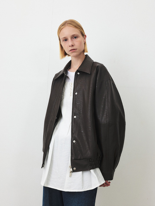 TFF OVERSIZED FAUX LEATHER BLOUSON_2COLORS