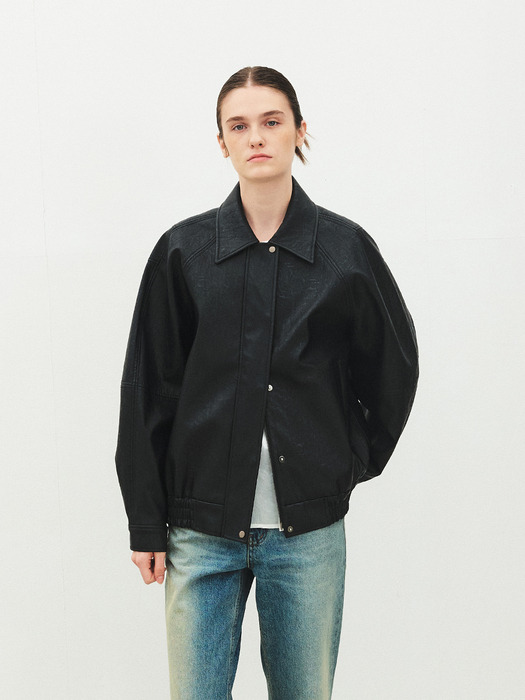 TFF OVERSIZED FAUX LEATHER BLOUSON_2COLORS