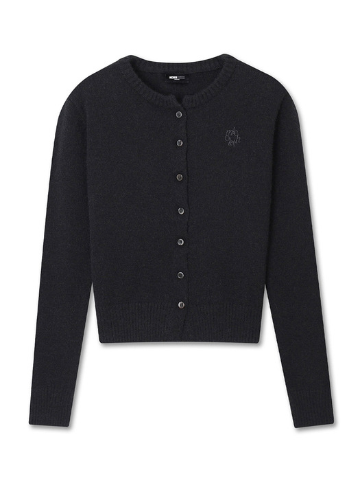 BASIC WOOL KNIT CARDIGAN BLACK