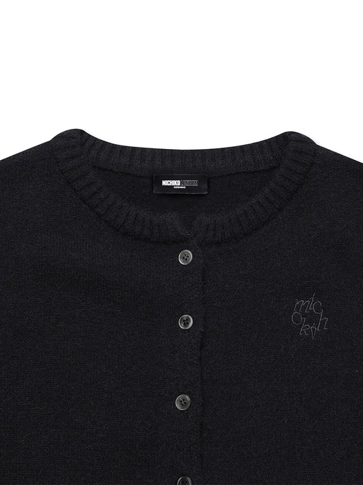 BASIC WOOL KNIT CARDIGAN BLACK