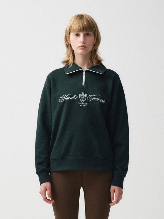 MOUVEMENT HALF ZIP-UP SWEATSHIRT dark green