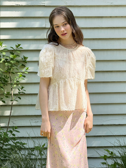 [New컬러추가] Lautre Ette ribbon Butter Blouse