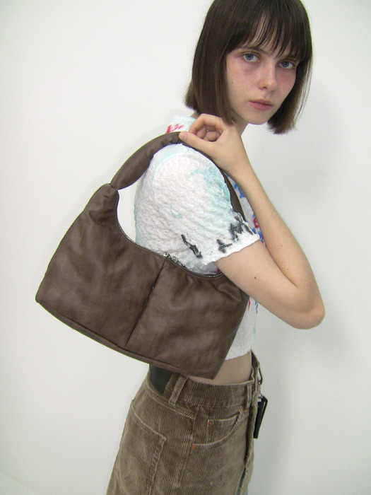 Soft Basket Hobo Bag (S)(brown)