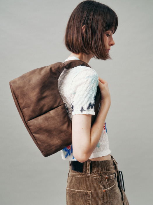 Soft Basket Hobo Bag (S)(brown)