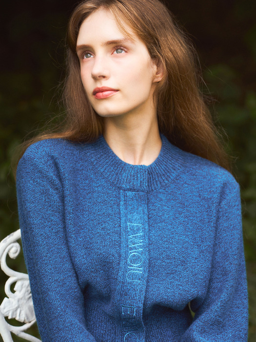 ALPACA SLIM CARDIGAN - BLUE NIGHT