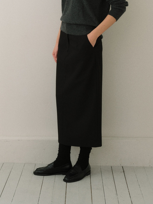 Double stitch skirt (2colors)