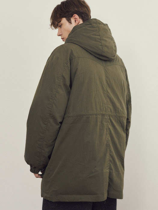 Airy Comfort Hooded Padded Jacket_KHAKI