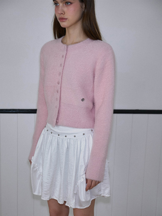 Fur Round Cardigan [Pink]