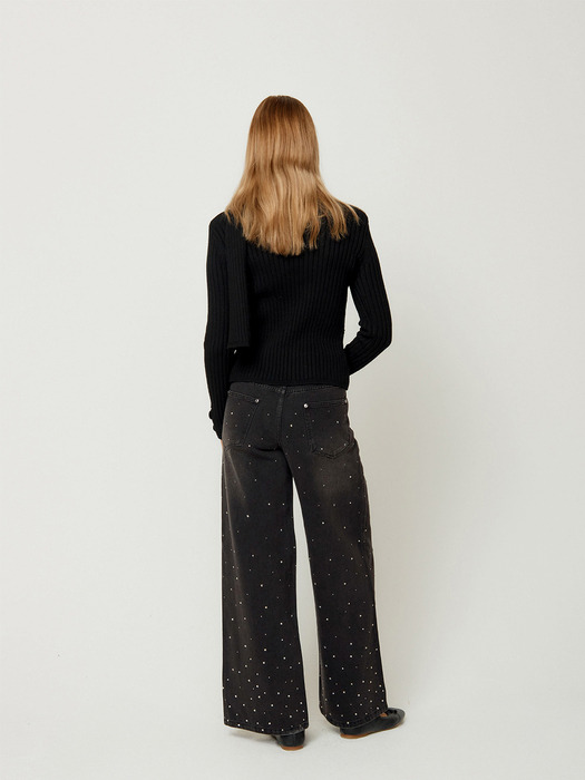 13OZ CRYSTALLISED WIDE LEG DENIM_JET BLACK_VOL24108