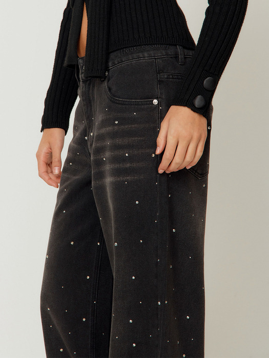 13OZ CRYSTALLISED WIDE LEG DENIM_JET BLACK_VOL24108