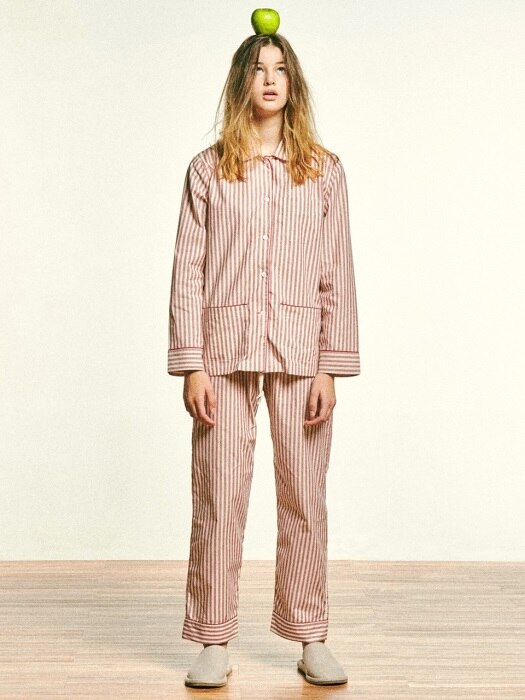 (W) Olivia PJ Set Rustic Tomato Stripe