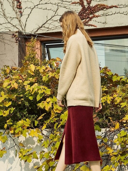 UNBAL CORDUROY SKIRT WINE