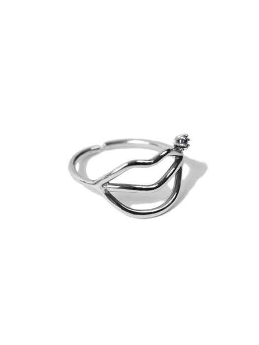 Lips silver ring