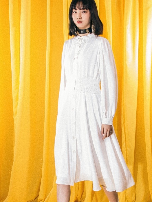 UWS-SS09 button flare dress[white]