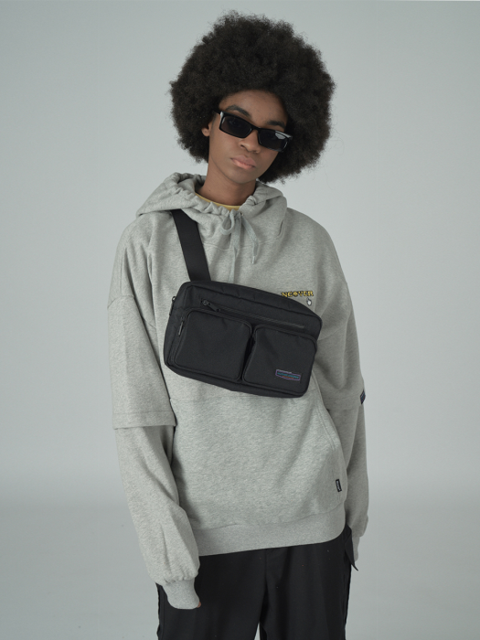 Two pocket waistbag-black