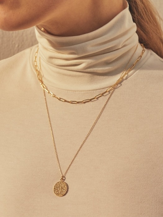 sand pattern long necklace
