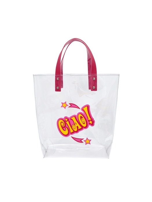 비치백 BEACH BAG CLEAR PVC TOTE BAG - pink